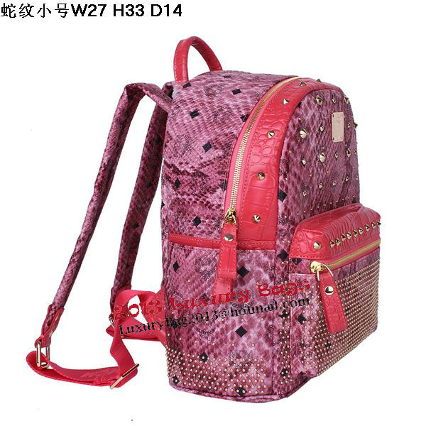 MCM Armour Small Backpack Snake Leather MC2095S Rose