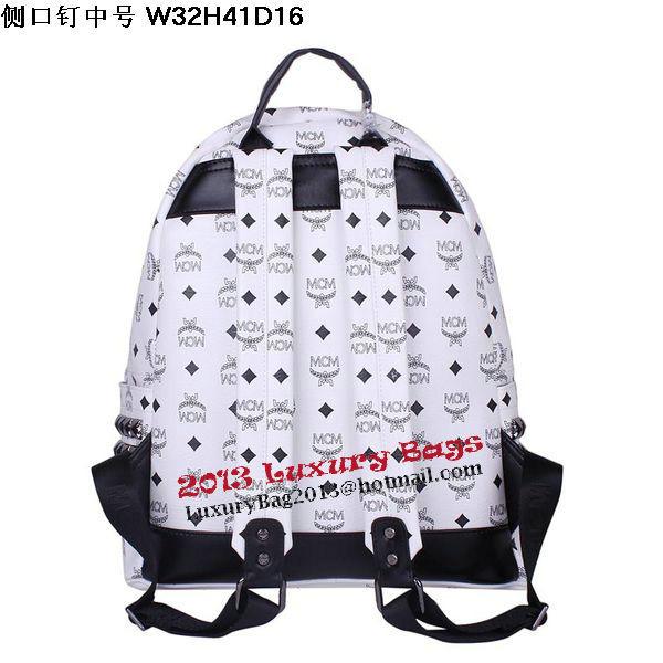 MCM Medium Stark Backpack MC2446 White