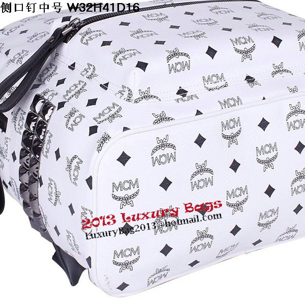 MCM Medium Stark Backpack MC2446 White