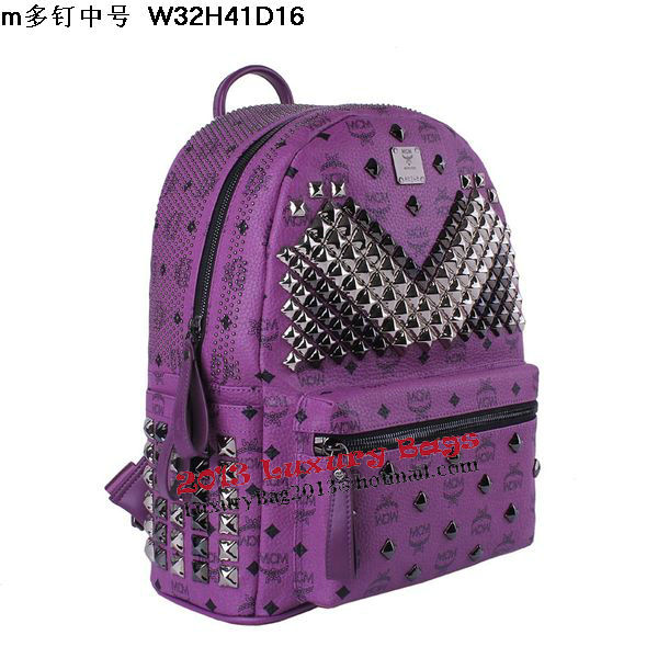 MCM Medium Stark Front Studs Backpack MC4237 Purple