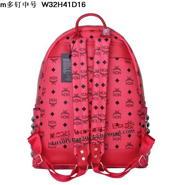 MCM Medium Stark Front Studs Backpack MC4237 Red