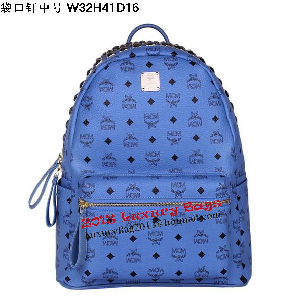 MCM Medium Top Studs Backpack MC4232 Blue