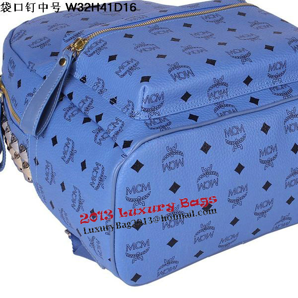MCM Medium Top Studs Backpack MC4232 Blue