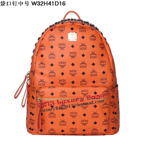 MCM Medium Top Studs Backpack MC4232 Orange