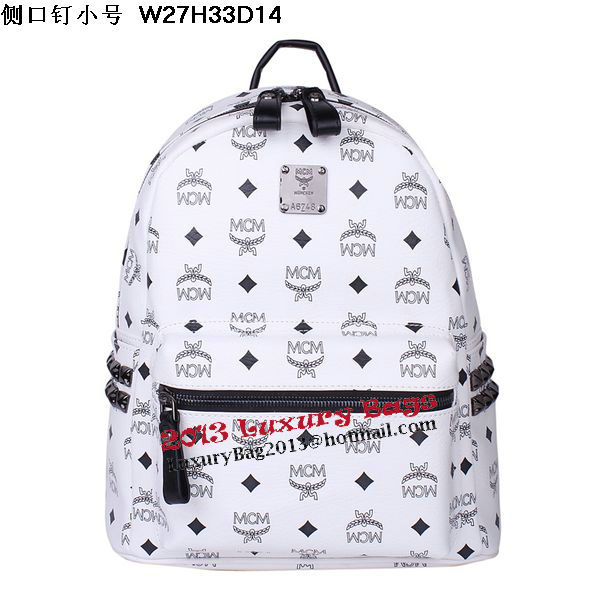 MCM Small Stark Backpack MC2446S White