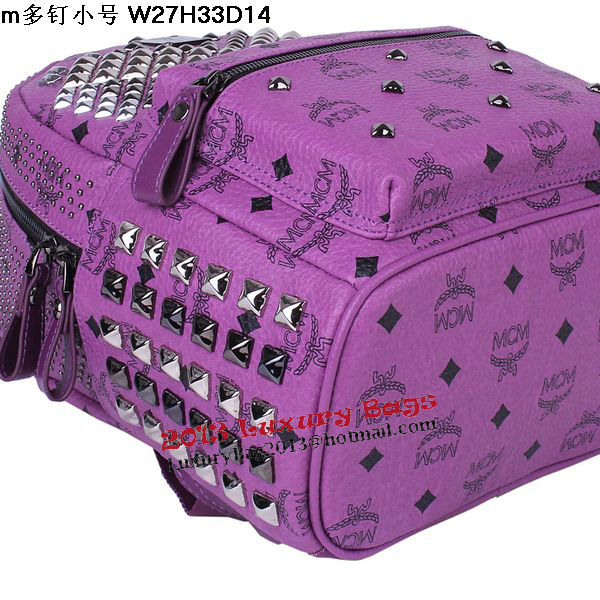 MCM Small Stark Front Studs Backpack MC4237S Purple