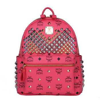 MCM Small Stark Front Studs Backpack MC4237S Red