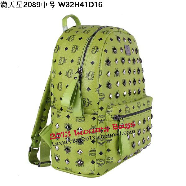 MCM Stark Studded Medium Backpack MC2089 Green