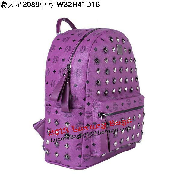 MCM Stark Studded Medium Backpack MC2089 Purple