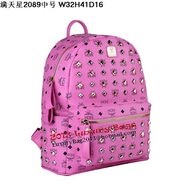 MCM Stark Studded Medium Backpack MC2089 Rosy
