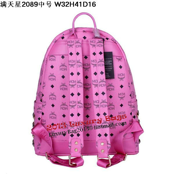 MCM Stark Studded Medium Backpack MC2089 Rosy