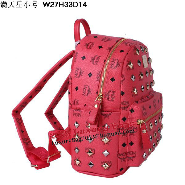 MCM Stark Studded Small Backpack MC2089S Light Red