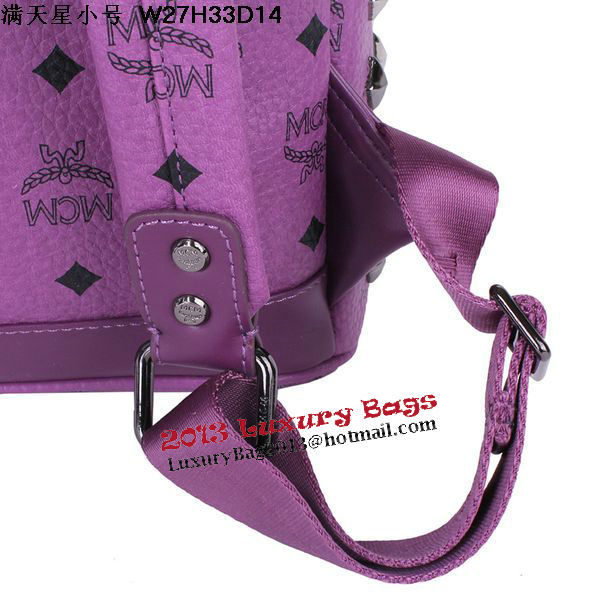 MCM Stark Studded Small Backpack MC2089S Purple