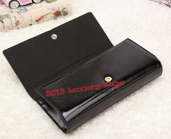 YSL Classic Monogramme Tassel Patent Leather Clutch Bag Y8908 Black