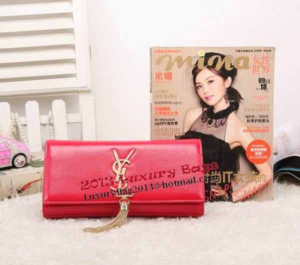 YSL Classic Monogramme Tassel Patent Leather Clutch Bag Y8908 Red