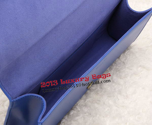 YSL Classic Monogramme Tassel Smooth Leather Clutch Bag Y8908 Blue