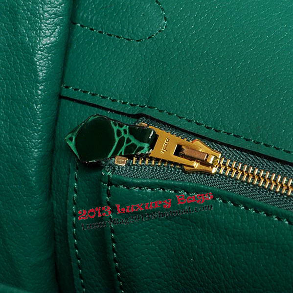 Hermes Birkin 35CM Tote Bag Green Iridescent Croco Leather Gold