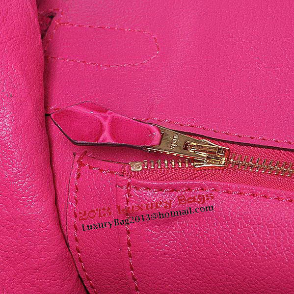 Hermes Birkin 35CM Tote Bag Peach Iridescent Croco Leather Gold
