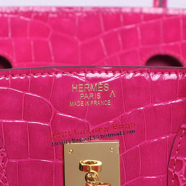 Hermes Birkin 35CM Tote Bag Peach Iridescent Croco Leather Gold