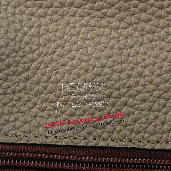 Hermes Briefcase Original Grainy Leather H8813 Grey