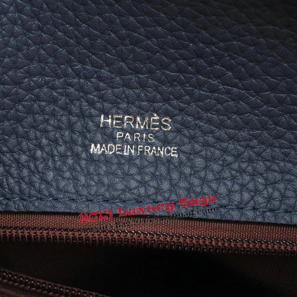 Hermes Briefcase Original Grainy Leather H8813 Royal