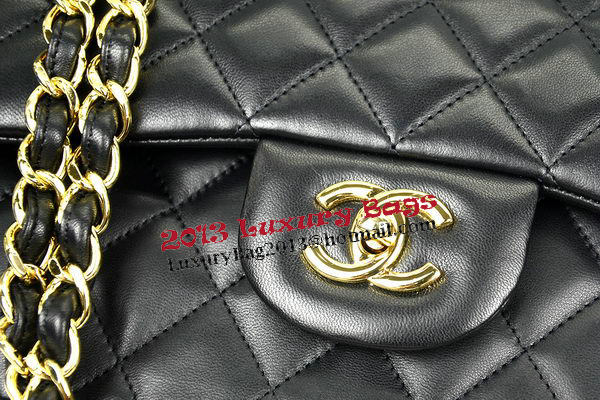Chanel Jumbo Double Flaps Bag Black Original Leather A36097 Gold