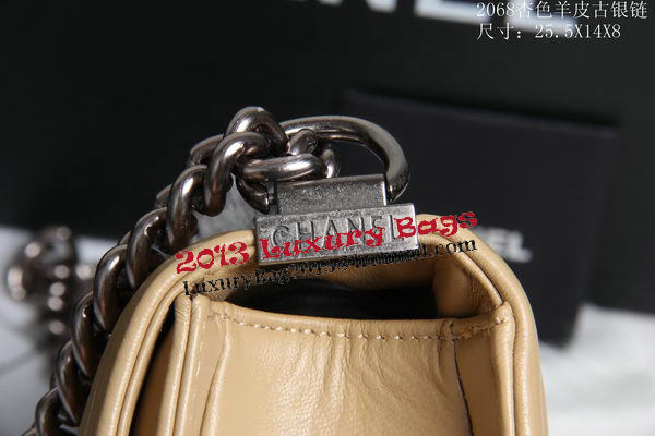 Boy Chanel Flap Shoulder Bag Sheepskin Leather CHA2068 Apricot