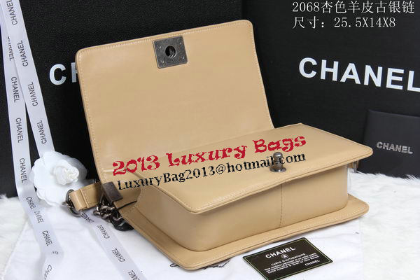 Boy Chanel Flap Shoulder Bag Sheepskin Leather CHA2068 Apricot