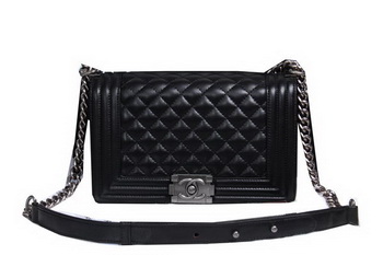 Boy Chanel Flap Shoulder Bag Sheepskin Leather CHA2068 Black