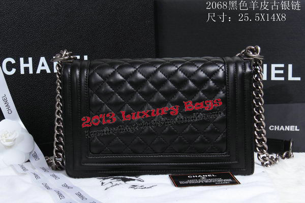 Boy Chanel Flap Shoulder Bag Sheepskin Leather CHA2068 Black Boy Chanel Flap Shoulder Bag Sheepskin Leather CHA2068 Black