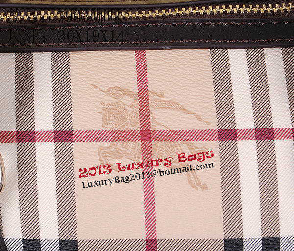 Burberry Medium Haymarket Check Bowling Bag 7903 Brown