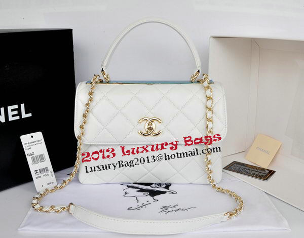 Chanel Classic Top Handle Bag Original Sheepskin Leather CHA92236 White