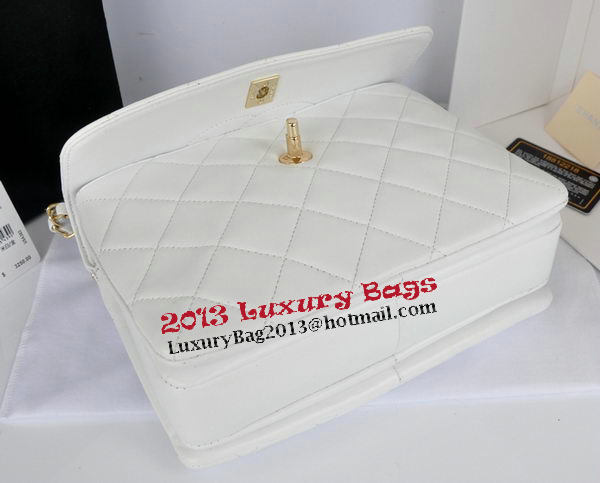 Chanel Classic Top Handle Bag Original Sheepskin Leather CHA92236 White