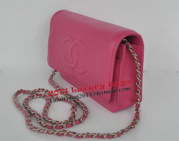 Chanel Flap Shoulder Bag Rose Calfskin Leather CHA33818 Silver