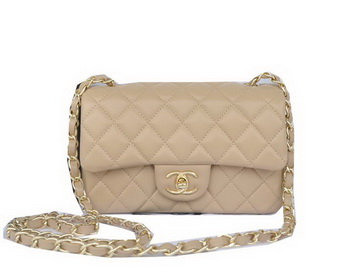 Chanel mini Classic Flap Bag Apricot Original Sheekskin CHA1116 Gold