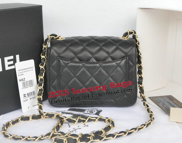 Chanel mini Classic Flap Bag Black Original Sheekskin CHA1115 Gold