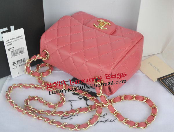 Chanel mini Classic Flap Bag Pink Original Sheekskin CHA1115 Gold