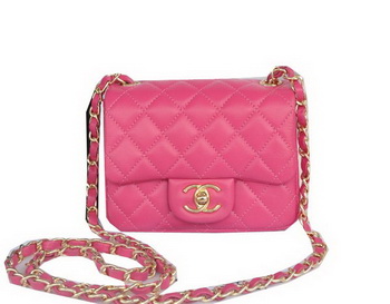 Chanel mini Classic Flap Bag Rose Original Sheekskin CHA1115 Gold