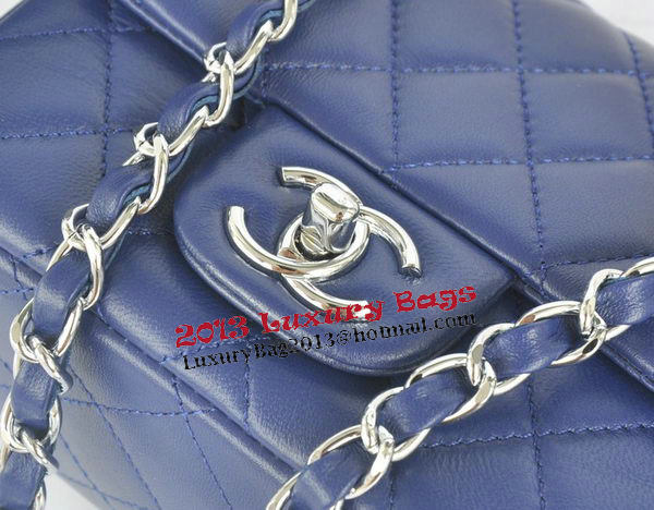 Chanel mini Classic Flap Bag Royal Original Sheekskin CHA1115 Silver