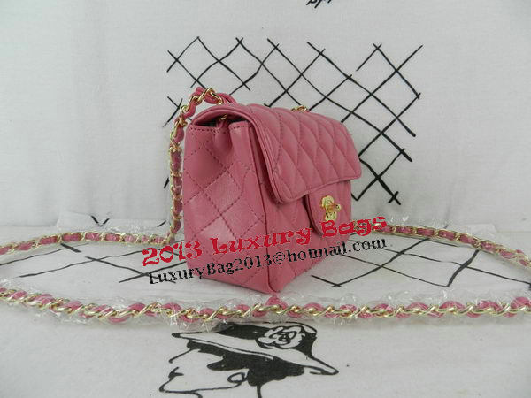 Chanel mini Classic Flap Bag Peach Sheekskin CHA1115 Gold