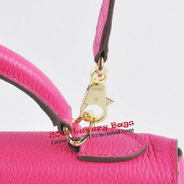 Hermes Kelly 32cm Shoulder Bags Rosy Grainy Leather Gold