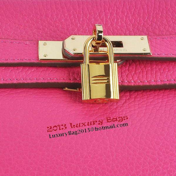 Hermes Kelly 32cm Shoulder Bags Rosy Grainy Leather Gold
