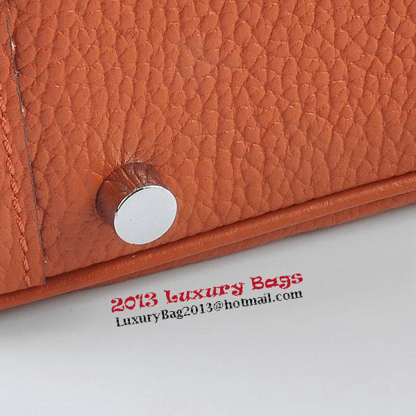 Hermes Lindy 30CM Grainy Leather Shoulder Bag H6207 Orange