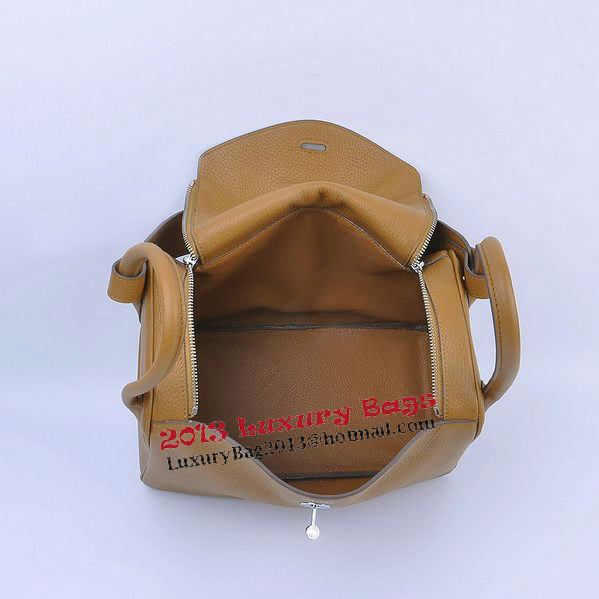 Hermes Lindy 30CM Grainy Leather Shoulder Bag H6207 Wheat