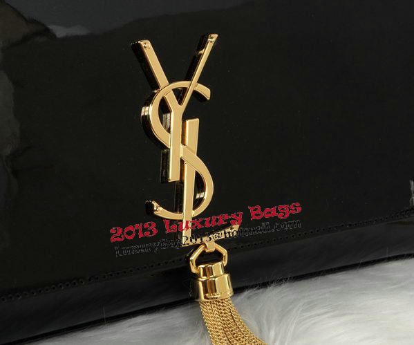 YSL Monogramme Cross-body Shoulder Bag Patent Leather Y311214 Black