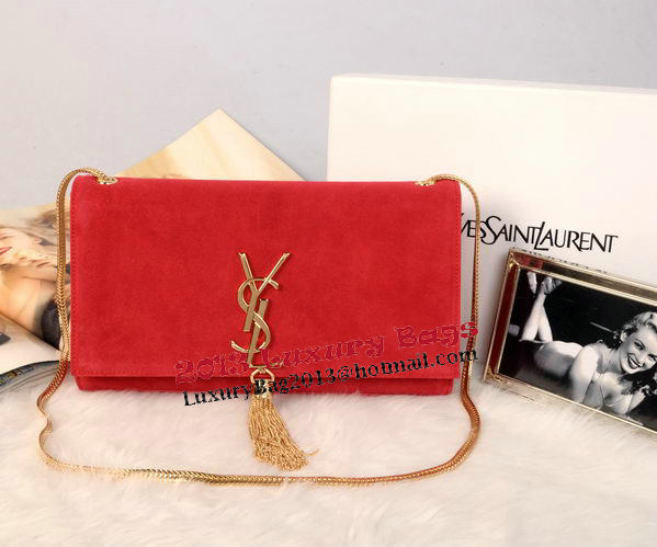 YSL Monogramme Cross-body Shoulder Bag Suede Leather Y311214 Red