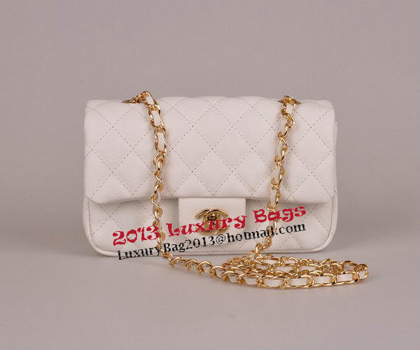 Chanel mini Classic Flap Bag White Cannage Pattern 1117 Gold