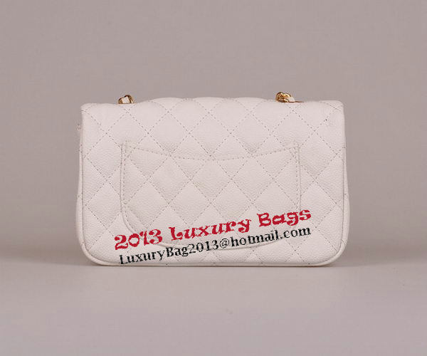 Chanel mini Classic Flap Bag White Cannage Pattern 1117 Gold