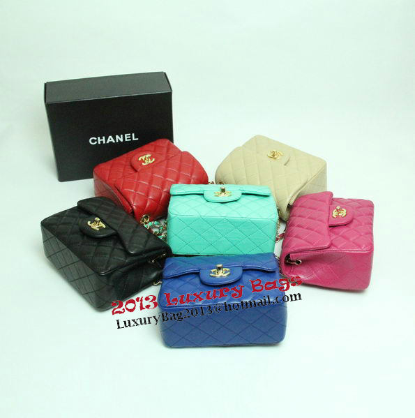 Chanel mini Classic Flap Bag Black Leather 1115 Gold Chain