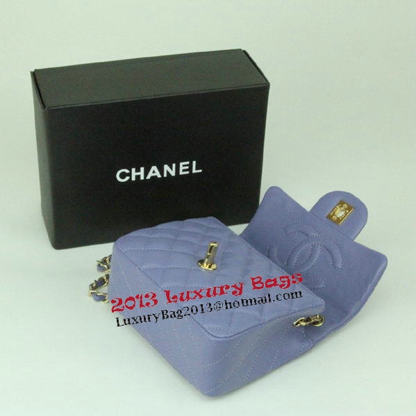 Chanel mini Classic Flap Bag Lavender Leather 1115 Gold Chain